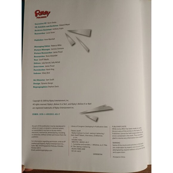 Ripleys Believe It‎ Or Not! Seeing Is Believing Hardcover Book - Picture 3 of 8
